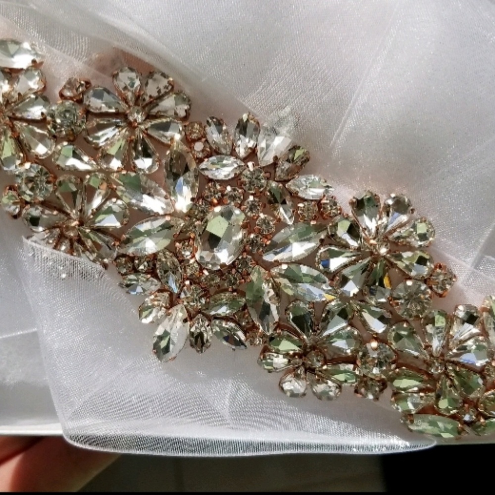 Rose gold rhinestone bridal belt- NEW!!!